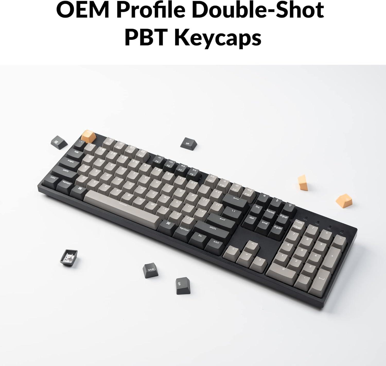 imageKeychron C2 Pro Wired Custom Mechanical Keyboard Full Size Layout QMKVIA Programmable Macro White Backlit with Tactile Brown Switch OEM Profile DoubleShot PBT Keycaps for Mac Windows LinuxBrown Switch