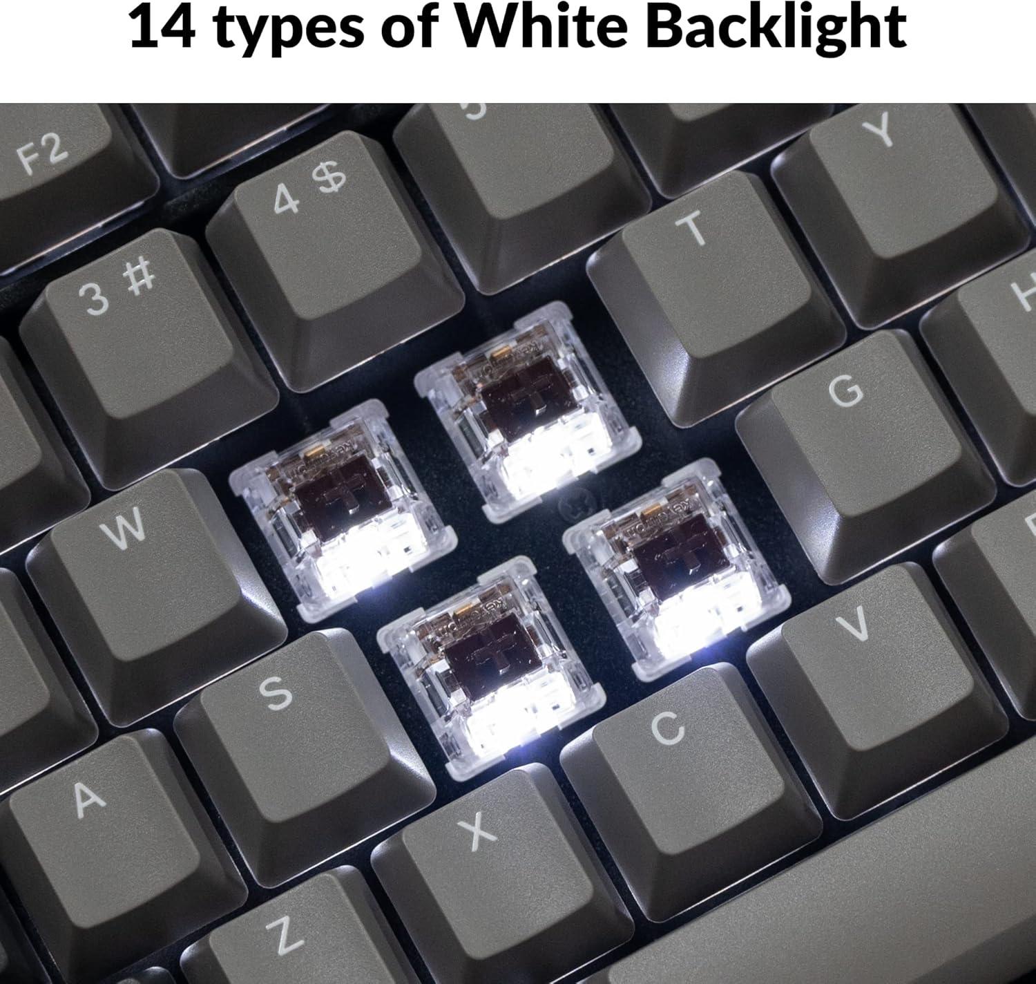 imageKeychron C2 Pro Wired Custom Mechanical Keyboard Full Size Layout QMKVIA Programmable Macro White Backlit with Tactile Brown Switch OEM Profile DoubleShot PBT Keycaps for Mac Windows LinuxBrown Switch