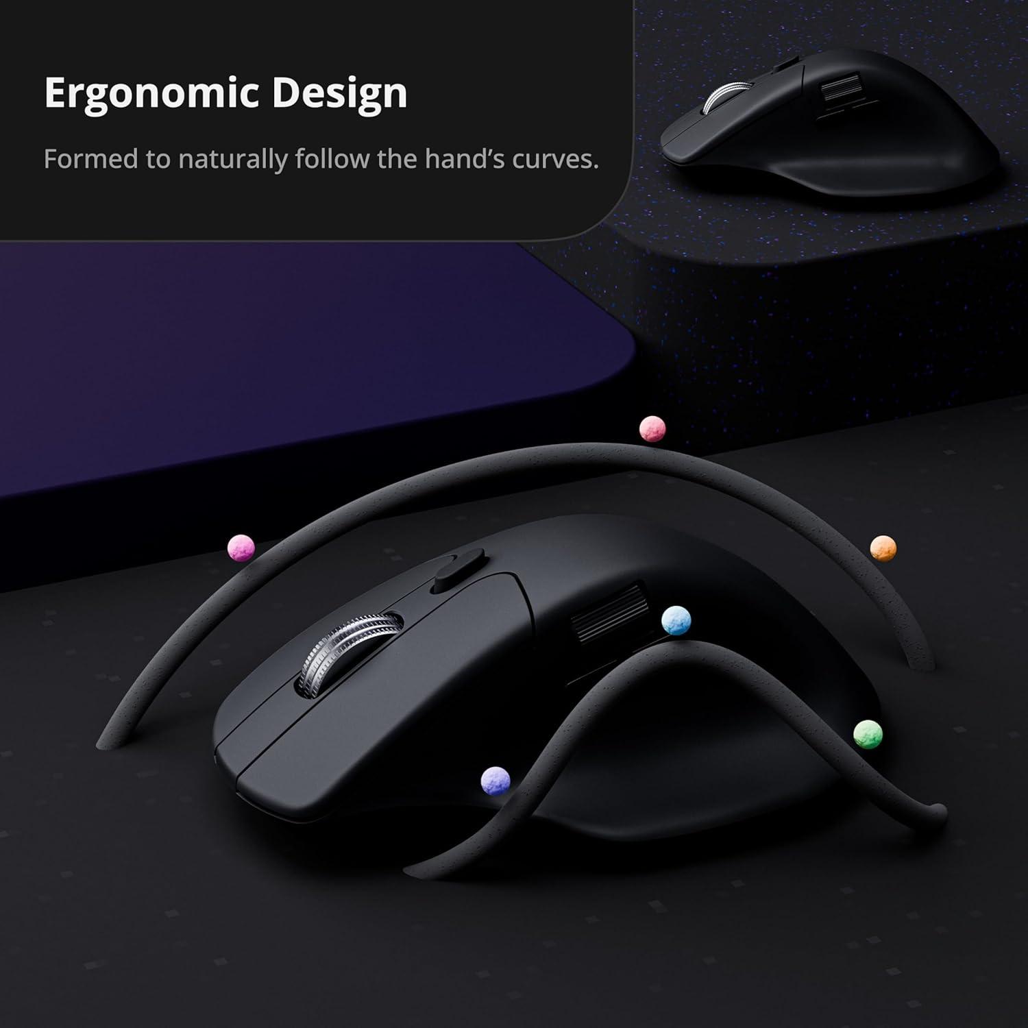 imageKeychron M6 Silent Wireless Gaming Mouse 1000Hz Polling Bluetooth 5324GHzWired PixArt 3311 Optical Sensor up to 12000 DPI Lightweight 86g Programmable for WindowsMacLinux  BlackBlack