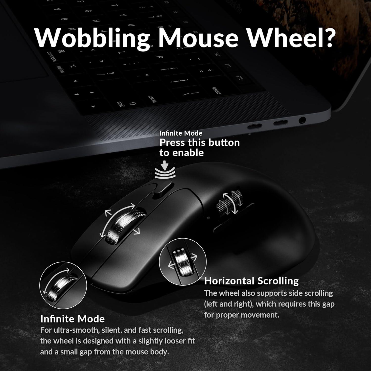 imageKeychron M6 Silent Wireless Gaming Mouse 1000Hz Polling Bluetooth 5324GHzWired PixArt 3311 Optical Sensor up to 12000 DPI Lightweight 86g Programmable for WindowsMacLinux  BlackBlack