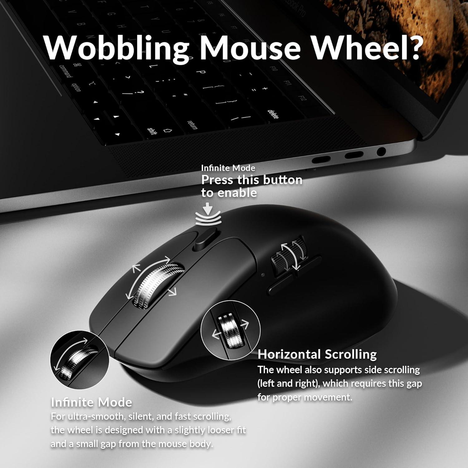 imageKeychron M6 Silent Wireless Gaming Mouse 1000Hz Polling Bluetooth 5324GHzWired PixArt 3311 Optical Sensor up to 12000 DPI Lightweight 86g Programmable for WindowsMacLinux  BlackBlack
