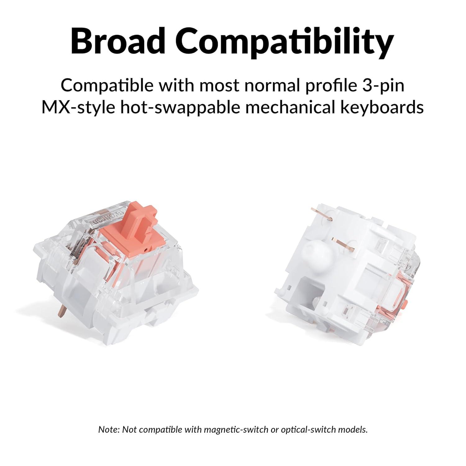 imageKeychron Silent K Pro Red Mechanical Switches  110PCS Quiet Linear 45gf Factory PreLubed SMDLED Compatible 3Pin HotSwappable Smooth Typing for Gaming ampamp OfficeRed 45gf