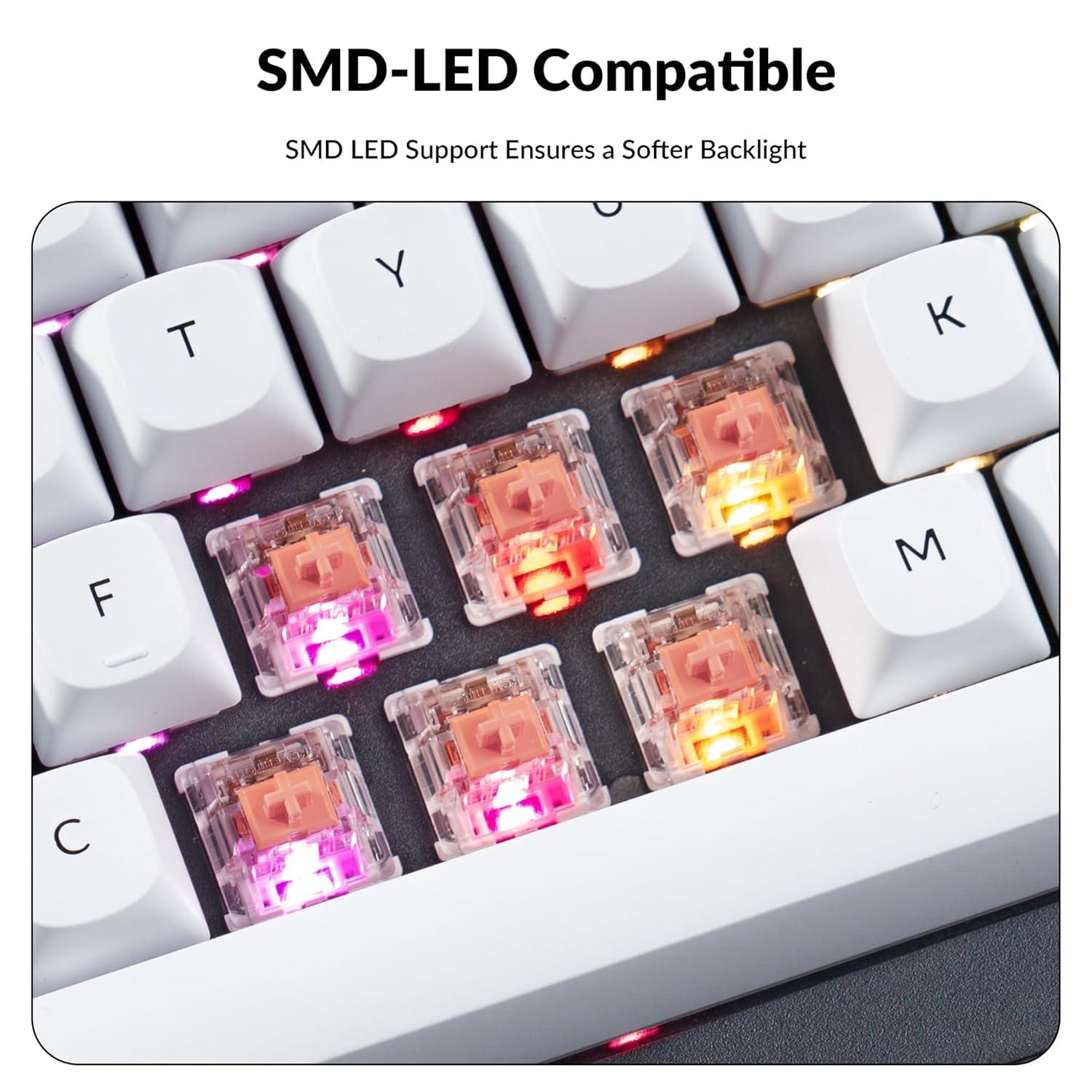 imageKeychron Silent K Pro Red Mechanical Switches  110PCS Quiet Linear 45gf Factory PreLubed SMDLED Compatible 3Pin HotSwappable Smooth Typing for Gaming ampamp OfficeRed 45gf