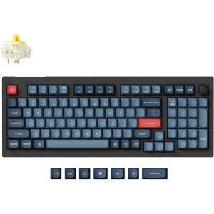 imageKeychron V5 Max Custom Wireless Mechanical Gaming Keyboard with Number Pad 96 Layout QMKVIA 24 GHzBluetooth 51Wired RGB Backlit HotSwappable Gateron Red Switch for Mac Windows LinuxGateron Jupiter Banana Switch