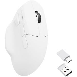 imageKeychron M7 Wireless Gaming Optical Mouse TriMode 24 GHzBluetooth 51Wired PixArt 3395 Sensor 26000 DPI Ergonomic 63g Lightweight Programmable Macro Button for Windows PCMac  BlackWhite