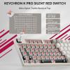 imageKeychron C1 Pro 8K QMK Custom Wired Mechanical Keyboard Launcher Support with HotSwappable Silent Red Switch TKL Layout PBT Keycaps Compatible for Mac Windows LinuxSwappable Silent Red Switch