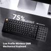 imageKeychron KJ1 Low Profile Wireless Mechanical Keyboard  75 Layout Red Switch QMK RGB Backlit 24GBluetoothUSBC DoubleShot PBT Keycaps 2000mAh Battery MacWinLinux Compatible  WhiteBlack  Banana Switch