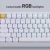 imageKeychron KJ1 Low Profile Wireless Mechanical Keyboard  75 Layout Red Switch QMK RGB Backlit 24GBluetoothUSBC DoubleShot PBT Keycaps 2000mAh Battery MacWinLinux Compatible  WhiteWhite  Banana Switch