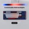 imageKeychron KJ4 Wireless Custom Mechanical Keyboard 24 GHz Bluetooth QMK 80 Layout RGB Hotswappable Red Switch Compatible with Mac Windows Linux PBT Durable Keycaps for Gaming  Dark BlueBrown Switch