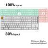 imageKeychron KJ4 Wireless Mechanical Keyboard  80 Layout Super Banana Switch QMK RGB Backlit 24GBluetoothUSBC Cherry PBT ShineThrough Keycaps 3750mAh Battery MacWinLinux Compatible  WhiteWhite  Red Switch