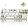imageKeychron C1 Pro 8K QMK Custom Wired Mechanical Keyboard Launcher Support with HotSwappable Silent Red Switch TKL Layout PBT Keycaps Compatible for Mac Windows LinuxSwappable Silent Red Switch