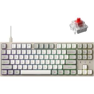 imageKeychron C1 Pro 8K QMK Custom Wired Mechanical Keyboard Launcher Support with HotSwappable Silent Red Switch TKL Layout PBT Keycaps Compatible for Mac Windows LinuxSwappable Red Switch