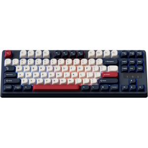 imageKeychron KJ4 Wireless Custom Mechanical Keyboard 24 GHz Bluetooth QMK 80 Layout RGB Hotswappable Red Switch Compatible with Mac Windows Linux PBT Durable Keycaps for Gaming  Dark BlueRed Switch