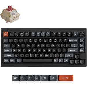 imageKeychron V1 Ultra 8K Wireless 24 GHz ampamp Bluetooth Custom Mechanical Keyboard Launcher Web App with Hotswappable Keychron Silk POM Brown Switches PBT Keycaps for Mac Windows LinuxHotswap Keychron Silk POM Red Switch