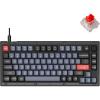 imageKeychron V1 Wired Custom Mechanical Keyboard Knob Version 75 Layout QMKVIA Programmable with Hotswappable Keychron K Pro Red Switch Compatible with Mac Windows Linux Frosted BlackTranslucentHotswap Keychron K Pro Red Switch