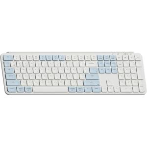 imageKeychron B6 Pro UltraThin Wireless Keyboard FullSize ZMK with Numeric Keypad Quiet Typing 24 GHzBluetooth 52Wired Connection Long Battery Life Compatible with Mac Windows Linux  Retro RedRetro Blue