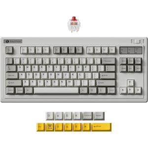 imageKeychron R3 Retro Wireless Mechanical Keyboard 80 TKL Hot Swappable RGB Tactile Super Brown Switch QMK TriMode24 GHzBluetoothWired Compatible with Mac PC LinuxKeychron Super Red Switch