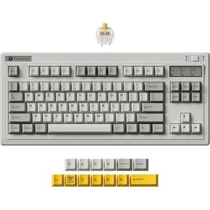 imageKeychron R3 Retro Wireless Mechanical Keyboard 80 TKL Hot Swappable RGB Tactile Super Brown Switch QMK TriMode24 GHzBluetoothWired Compatible with Mac PC LinuxKeychron Super Banana Switch