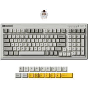 imageKeychron R5 Retro Wireless Mechanical Keyboard 96 Layout Hot Swappable RGB Super Banana Switch QMK TriMode24 GHzBluetoothWired Compatible with Mac PC LinuxKeychron Super Brown Switch
