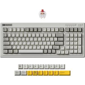 imageKeychron R5 Retro Wireless Mechanical Keyboard 96 Layout Hot Swappable RGB Super Banana Switch QMK TriMode24 GHzBluetoothWired Compatible with Mac PC LinuxKeychron Super Red Switch