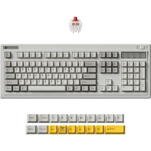 imageKeychron R6 Retro Wireless Mechanical Keyboard 100 Full Size Hot Swappable RGB Super Banana Switch QMK TriMode24 GHzBluetoothWired Compatible with Mac PC LinuxKeychron Super Red Switch