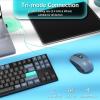 imageKeychron B33 Wireless Keyboard amp BM25 Mouse Combo 24 GHzBluetooth 52Wired 80 TKL Silent Portable Ergonomic Keyboard Adjustable DPI Mouse Unifying Receiver for macOS Windows Linux