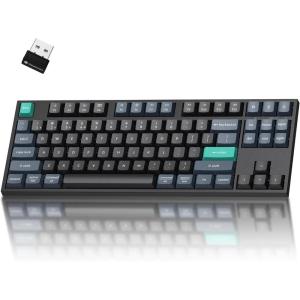 imageKeychron B33 24 GHz Wireless Bluetooth Keyboard Silent Typing 80 TKL Layout Launcher Support Ergonomic Angle Compatible for Mac Windows LinuxDeep BlackDeep Black