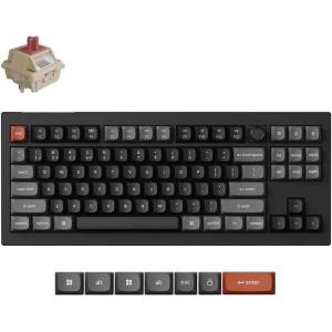 imageKeychron V3 Ultra TKL Mechanical Keyboard Wireless ZMK Custom 8K Polling Rate 24 GHzBluetoothWired with RGB Backlit PreLubed Silk POM Brown Switch HotSwappable for Mac Windows LinuxRed Switch