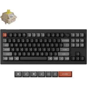 imageKeychron V3 Ultra TKL Mechanical Keyboard Wireless ZMK Custom 8K Polling Rate 24 GHzBluetoothWired with RGB Backlit PreLubed Silk POM Brown Switch HotSwappable for Mac Windows LinuxBanana Switch