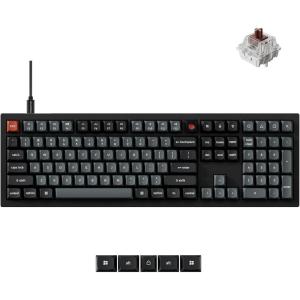imageKeychron V6 8K Full Size Wired Mechanical Keyboard with Programmable Knob 8000 Hz Polling Rate OSA PBT Keycaps Hotswappable Super Red Switchs RGB Backlit for Mac Windows LinuxBrown Switch