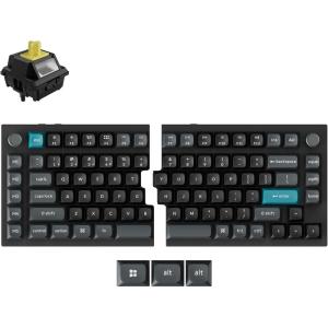 imageKeychron Q11 Ultra 8K Polling Rate Wireless Split Ergonomic Mechanical Keyboard 75 Split Layout with 2 Knobs 24 GHzBluetoothWired Aluminum HotSwappable RGB Red Switch for Mac Windows LinuxKeychron Silk POM Banana Switch
