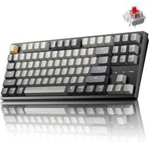 imageKeychron C1 Pro QMKVIA Custom Wired Mechanical Keyboard TKL Layout 87Keys Programmable PBT Keycaps RGB Backlight K Pro Brown Switch for Mac Windows LinuxRed Switch