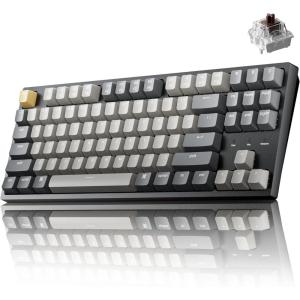 imageKeychron C1 Pro QMKVIA Custom Wired Mechanical Keyboard TKL Layout 87Keys Programmable PBT Keycaps RGB Backlight K Pro Brown Switch for Mac Windows LinuxBrown Switch