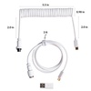 image:imageKeychron Custom Coiled Aviator USBC Cable Black 5Pin GX12 Detachable Metal Connector USBA Adapter Durable Braided Cable for Mechanical Keyboards Charging amp Data TransferWhite
