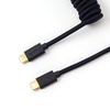 image:imageKeychron Custom Coiled Aviator USBC Cable Black 5Pin GX12 Detachable Metal Connector USBA Adapter Durable Braided Cable for Mechanical Keyboards Charging amp Data TransferBlack