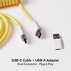 image:imageKeychron Custom Coiled Aviator USBC Cable Black 5Pin GX12 Detachable Metal Connector USBA Adapter Durable Braided Cable for Mechanical Keyboards Charging amp Data TransferYellow