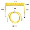 image:imageKeychron Custom Coiled Aviator USBC Cable Black 5Pin GX12 Detachable Metal Connector USBA Adapter Durable Braided Cable for Mechanical Keyboards Charging amp Data TransferYellow
