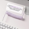image:imageKeychron Custom Coiled Aviator USBC Cable Black 5Pin GX12 Detachable Metal Connector USBA Adapter Durable Braided Cable for Mechanical Keyboards Charging amp Data TransferLight Purple