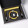 image:imageKeychron Custom Coiled Aviator USBC Cable Black 5Pin GX12 Detachable Metal Connector USBA Adapter Durable Braided Cable for Mechanical Keyboards Charging amp Data TransferYellow