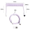image:imageKeychron Custom Coiled Aviator USBC Cable Black 5Pin GX12 Detachable Metal Connector USBA Adapter Durable Braided Cable for Mechanical Keyboards Charging amp Data TransferLight Purple