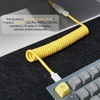 image:imageKeychron Custom Coiled Aviator USBC Cable Black 5Pin GX12 Detachable Metal Connector USBA Adapter Durable Braided Cable for Mechanical Keyboards Charging amp Data TransferYellow