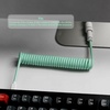 image:imageKeychron Custom Coiled Aviator USBC Cable Black 5Pin GX12 Detachable Metal Connector USBA Adapter Durable Braided Cable for Mechanical Keyboards Charging amp Data TransferMint