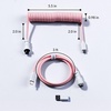 image:imageKeychron Custom Coiled Aviator USBC Cable Black 5Pin GX12 Detachable Metal Connector USBA Adapter Durable Braided Cable for Mechanical Keyboards Charging amp Data TransferLight Pink