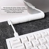 image:imageKeychron Custom Coiled Aviator USBC Cable Black 5Pin GX12 Detachable Metal Connector USBA Adapter Durable Braided Cable for Mechanical Keyboards Charging amp Data TransferWhite