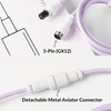 image:imageKeychron Custom Coiled Aviator USBC Cable Black 5Pin GX12 Detachable Metal Connector USBA Adapter Durable Braided Cable for Mechanical Keyboards Charging amp Data TransferLight Purple