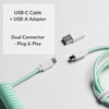 image:imageKeychron Custom Coiled Aviator USBC Cable Black 5Pin GX12 Detachable Metal Connector USBA Adapter Durable Braided Cable for Mechanical Keyboards Charging amp Data TransferMint