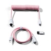 image:imageKeychron Custom Coiled Aviator USBC Cable Black 5Pin GX12 Detachable Metal Connector USBA Adapter Durable Braided Cable for Mechanical Keyboards Charging amp Data TransferLight Pink