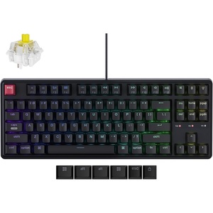 image:imageKeychron C3 Pro TKL 80 Wired Mechanical Keyboard 8K Polling Rate QMKVIA Programmable HotSwappable RGB Backlit ShineThrough Keycaps Super Red Switch for WindowsMacBanana Switch