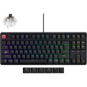 image:imageKeychron C3 Pro TKL 80 Wired Mechanical Keyboard 8K Polling Rate QMKVIA Programmable HotSwappable RGB Backlit ShineThrough Keycaps Super Red Switch for WindowsMacBrown Switch
