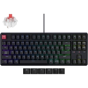 image:imageKeychron C3 Pro TKL 80 Wired Mechanical Keyboard 8K Polling Rate QMKVIA Programmable HotSwappable RGB Backlit ShineThrough Keycaps Super Red Switch for WindowsMacRed Switch